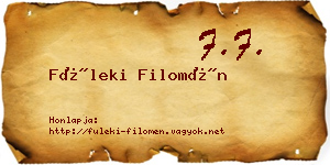 Füleki Filomén névjegykártya